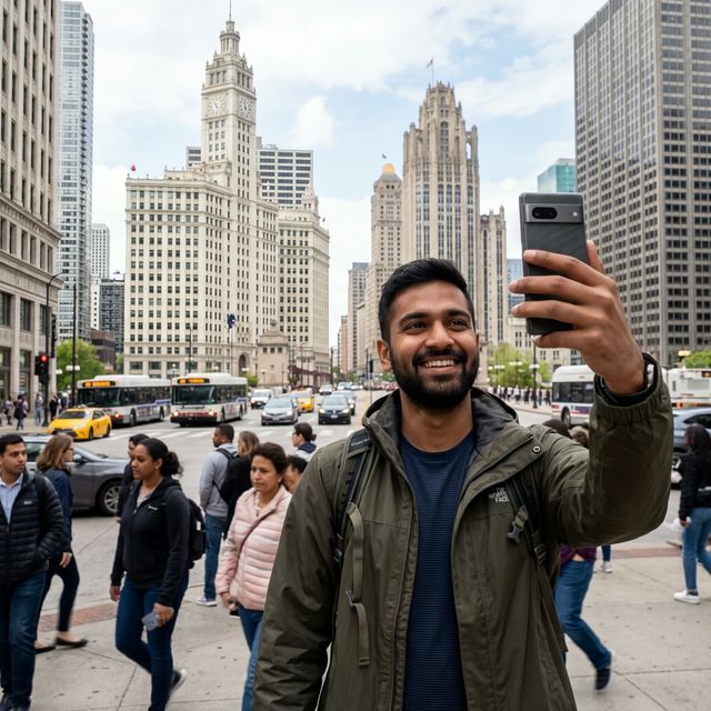 Indian traveler exploring the US